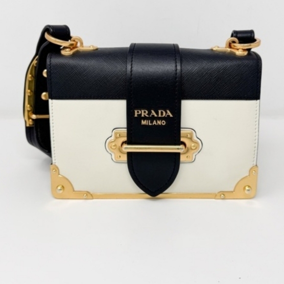 Prada Black and Cream Crossbody Bag with Gold Accents - Copy - Picture 2 of 4